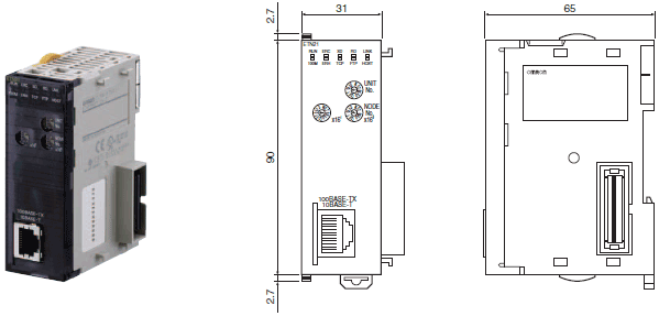 CJ1W-ETN21 Dimensions 2 CJ1W-ETN21_Dim