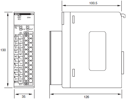 CS1W-DA Dimensions 1 