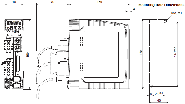 R88M-G, R88D-GT Dimensions 2 