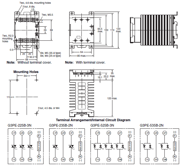 G3PE (Three-phase) Dimensions 3 