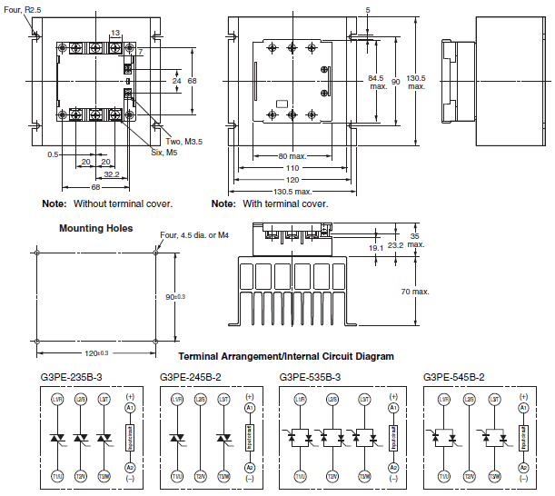 G3PE (Three-phase) Dimensions 9 