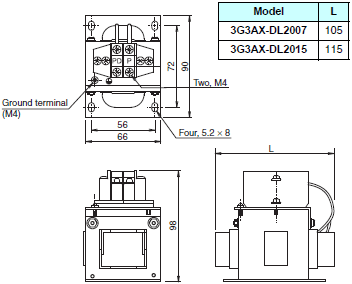 R88M-G, R88D-GN[]-ML2 Dimensions 60 