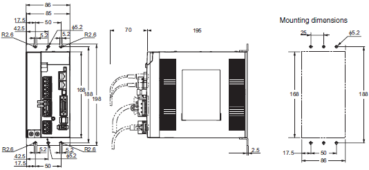 R88M-K, R88D-KN[]-ECT Dimensions 7 