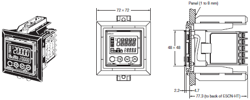 E5CN-HT Dimensions 14 