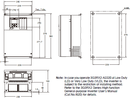 3G3RX2 Dimensions 4 