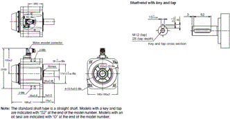 R88M-1A[] / R88D-1SAN[]-ECT Dimensions 22 