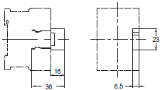 J7KCA Series Auxiliary Relay (Contactor Relay)/Dimensions | OMRON