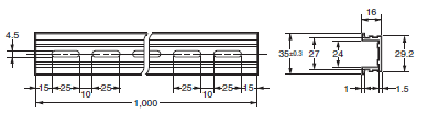 J7KCA Series Auxiliary Relay (Contactor Relay)/Dimensions | OMRON