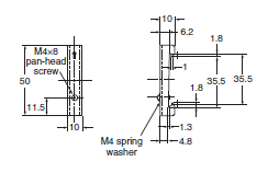 J7KCA Series Auxiliary Relay (Contactor Relay)/Dimensions | OMRON