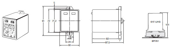 61F-UHS / HSL Dimensions 1 