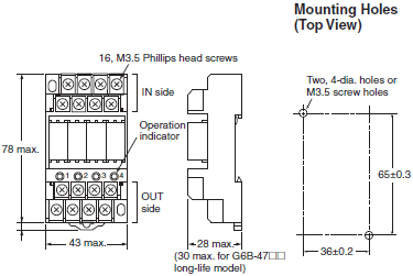 G6B-4[][]ND Dimensions 2 