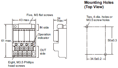 G6B-4[][]ND Dimensions 4 