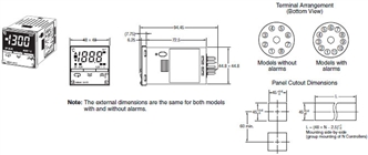 E5CS Dimensions 2 