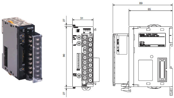 CJ1W-TC Dimensions 2 CJ1W-TC[][][]_Dim
